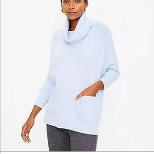 New Loft pocket poncho sweater light blue XS